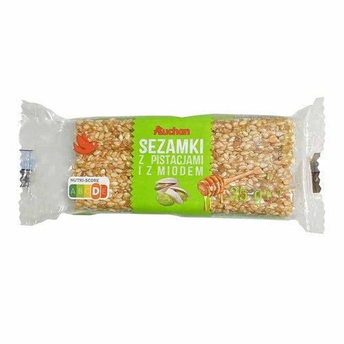 Sezamki z pistacjami i z miodem   Auchan 35 g