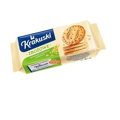 Herbatniki z płatkami owsianymi i mąką pszenną razową Krakuski 201 g