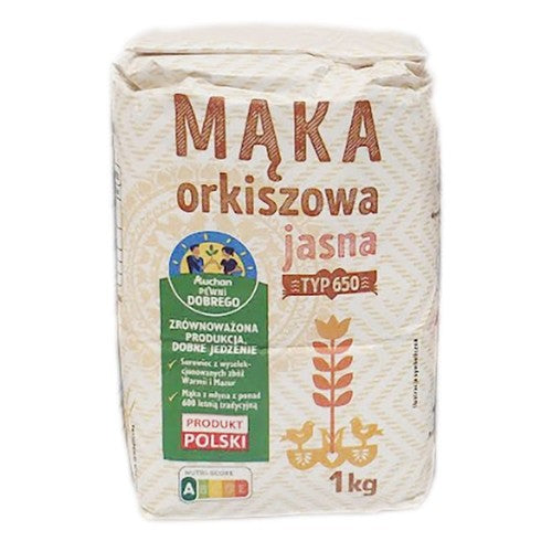 Mąka orkiszowa jasna typ 650 Auchan 1 kg