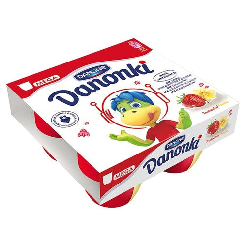 Danonki Mega truskawka wanilia Danone 4 x 90 g