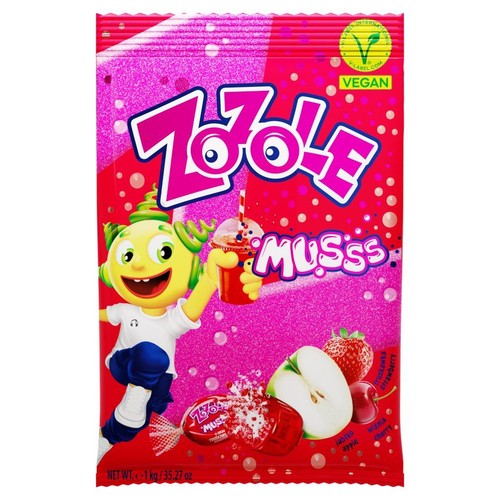 Musss karmelki z nadzieniem musującym o smaku jabłka. truskawki i wiśni Zozole 1 kg