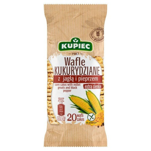Wafle kukurydziane z kaszą jaglaną i pieprzem Kupiec 105 g