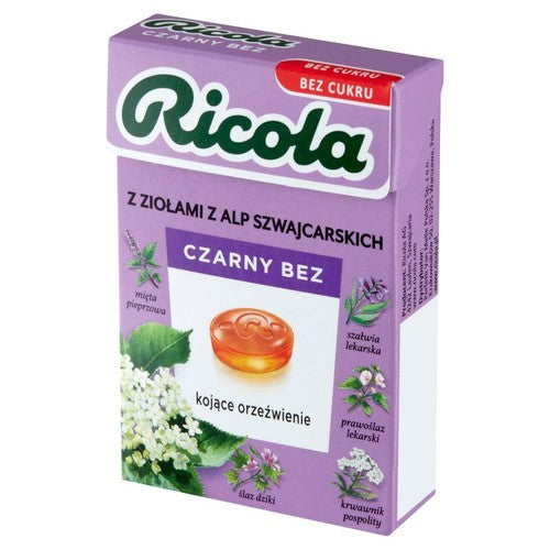 Szwajcarskie cukierki ziołowe Czarny bez  Ricola 27,5 g