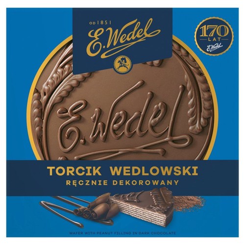 Torcik waflowy orzechowy w czekoladzie deserowej E.Wedel 250 g