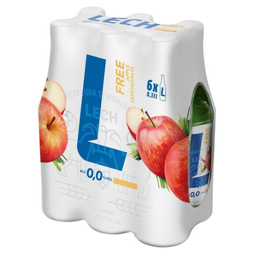 Piwo bezalkoholowe Free Lemongrass o smaku jabłka i trawy cytrynowej alk. 0,0% obj. Lech 6 x 330 ml