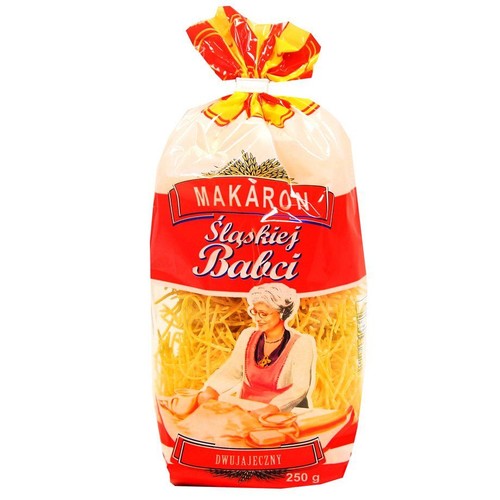 Makaron dwujajeczny nitki z kurkumą Makaron Śląskiej babci 252 g