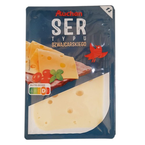 Ser typu szwajcarskiego plastry Auchan 500 g