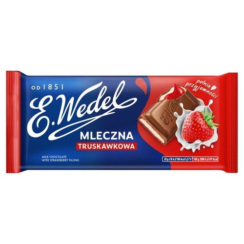 Czekolada mleczna z nadzieniem truskawkowym E.Wedel 100 g