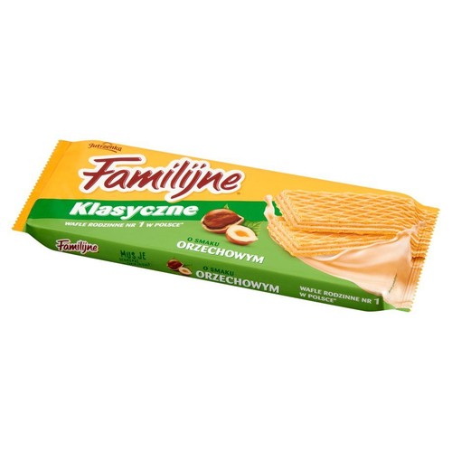 Wafle przekładane kremem o smaku orzechowym Familijne 180 g