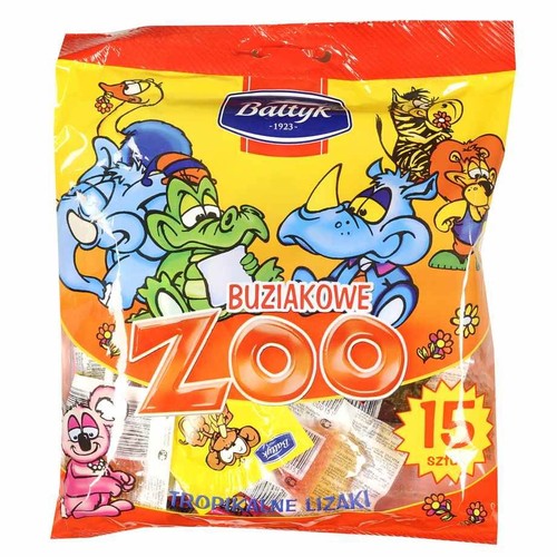 Buziakowe Zoo tropikalne lizaki Bałtyk 120 g