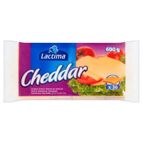 Ser topiony cheddar plastry Lactima 600 g