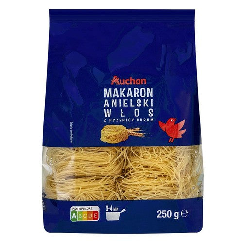 Makaron nitki Anielski Włos z mąki z pszenicy durum Auchan 250 g