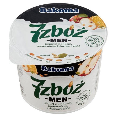 7 Zbóż men jogurt z jabłkiem pomarańczą i zbożami Bakoma 300 g