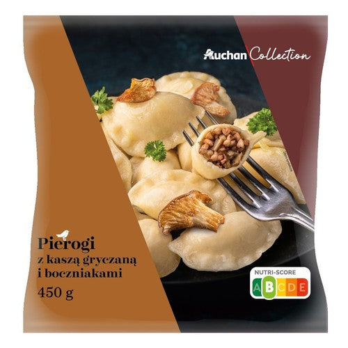 Pierogi z kaszą gryczaną i boczniakami Auchan Collection 450 g