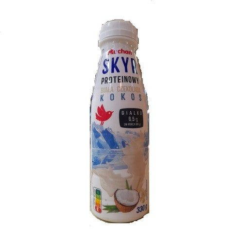 Jogurt skyr proteinowy biała czekolada kokos Auchan 330 g