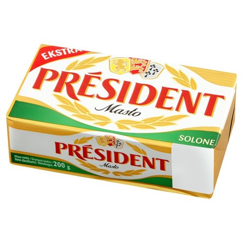 Masło ekstra solone 80% tłuszczu President 200 g